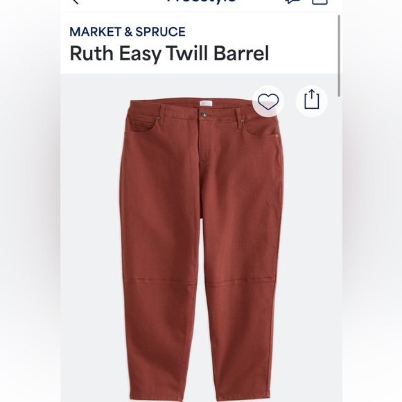 Market & Spruce Denim - Market & Spruce Ruth Easy Twill Barrel Jeans - Rust